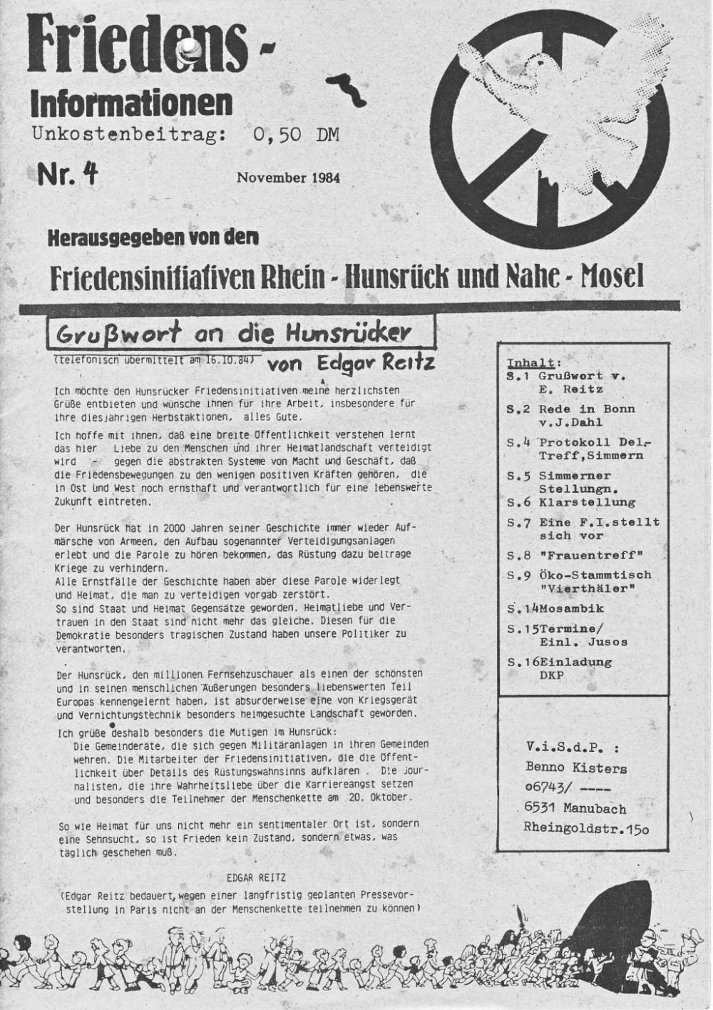 Friedensinfo 4 - November 1984