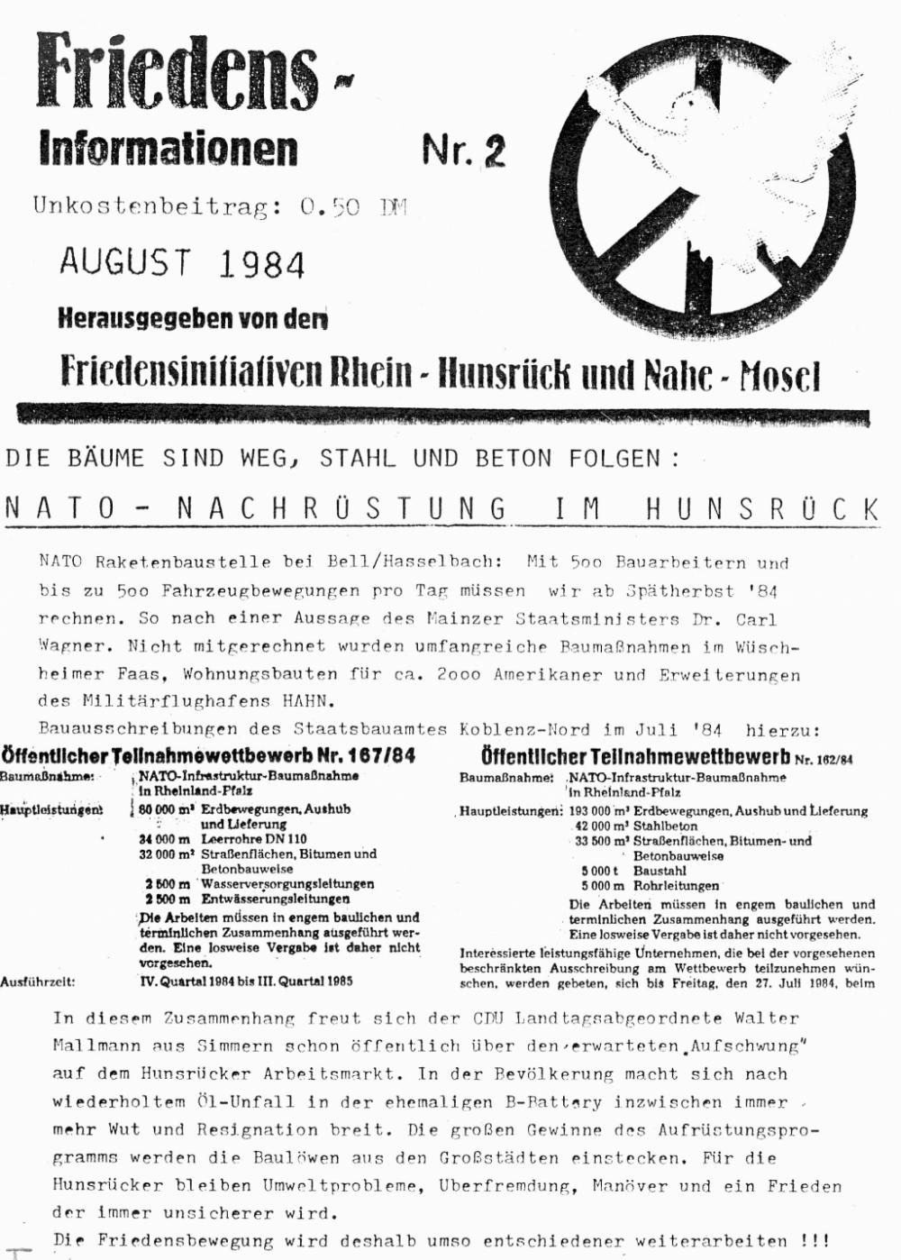 Friedensinfo 2 - August 1984
