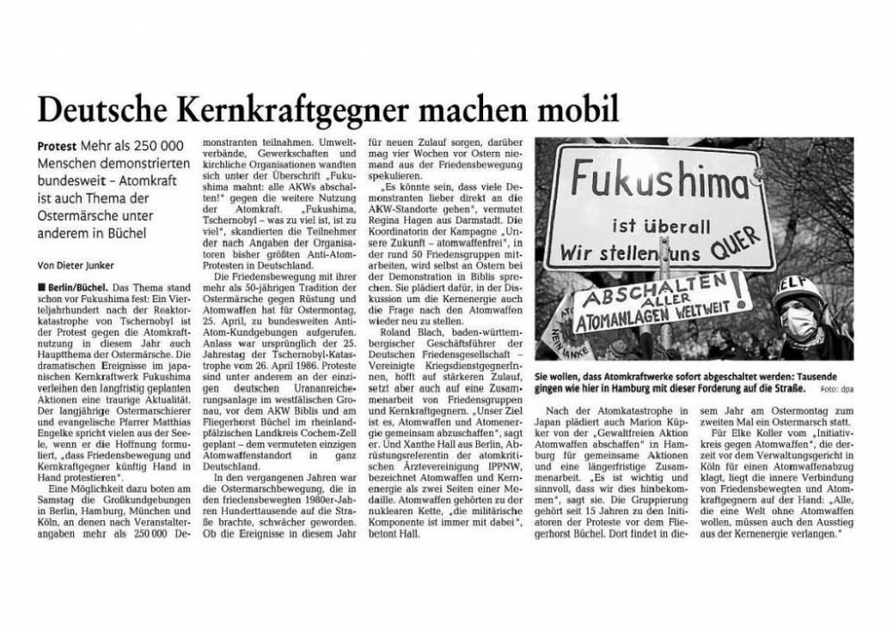 Klage von Dr. Elke Koller zu den Atomwaffen in Büchel abgewiesen