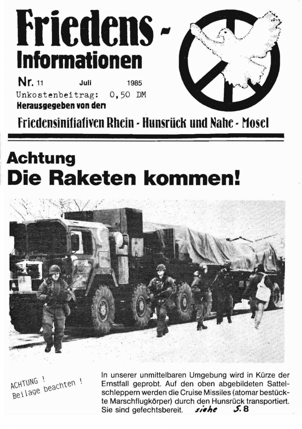 Friedensinfo 11 - Juli 1985