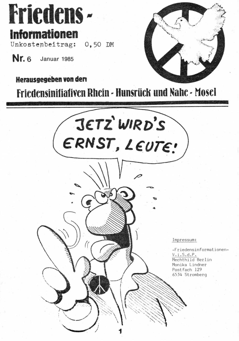 Friedensinfo 6 - Januar 1985