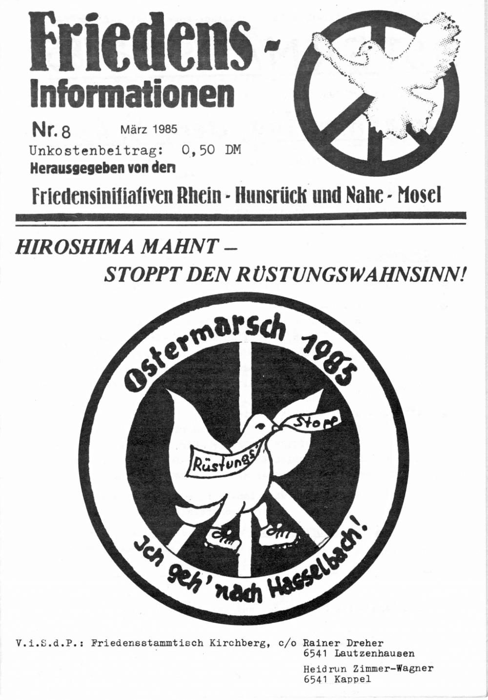 Friedensinfo 8 - März 1985