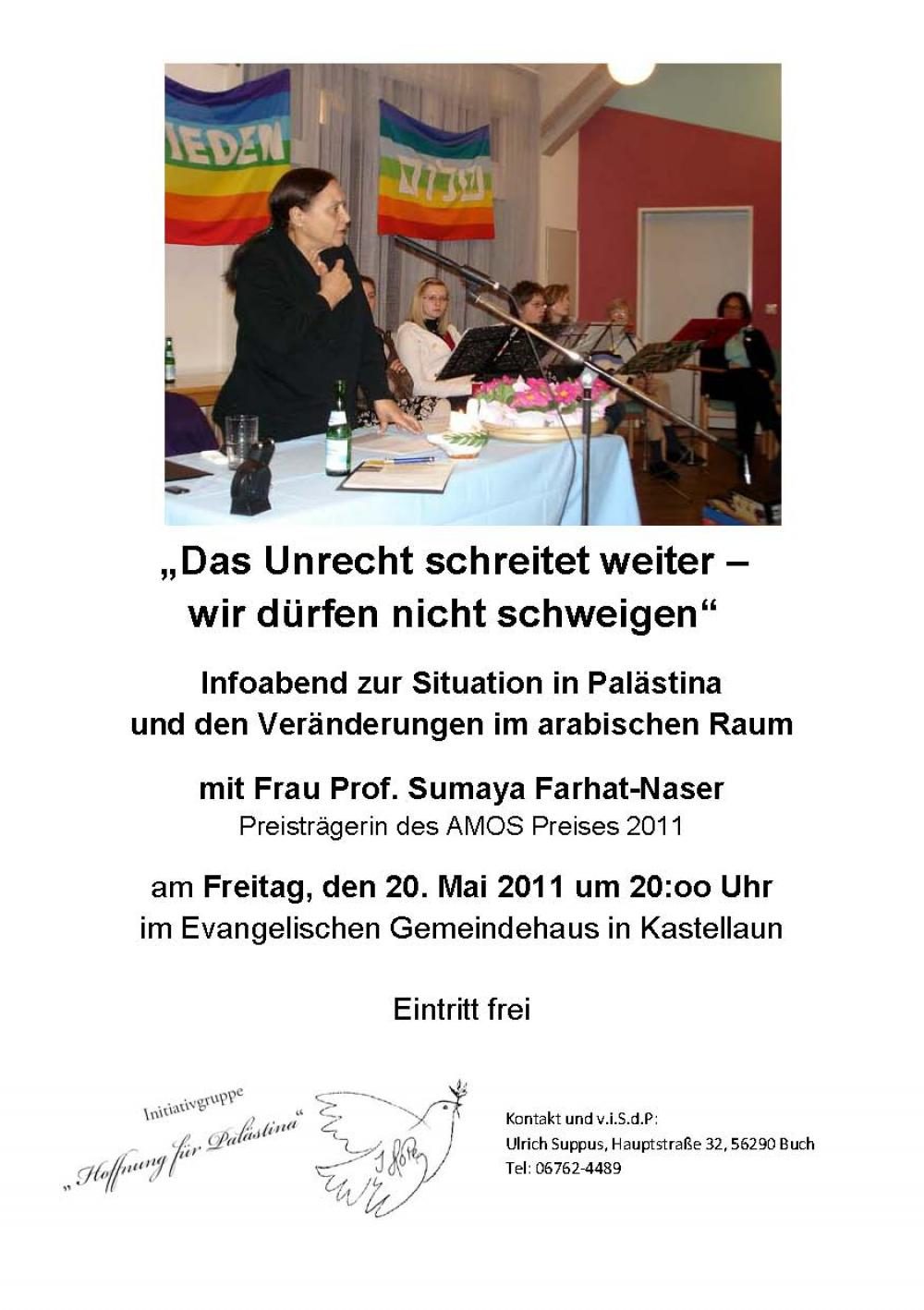 Infoveranstaltung zu Palästina mit Sumaya Farhat-Naser