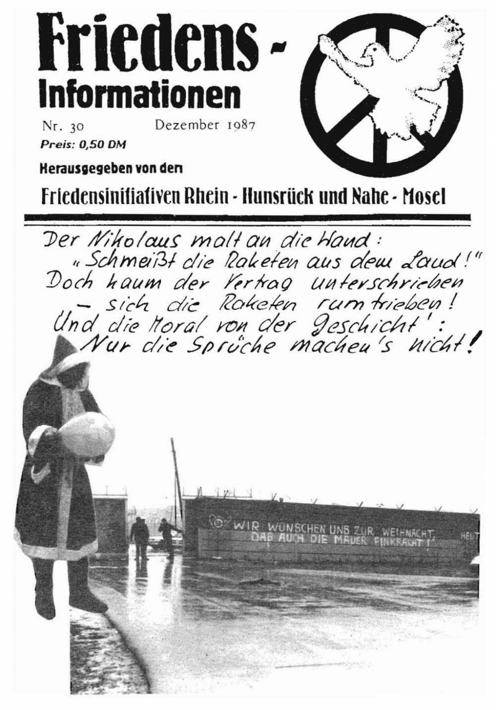 Friedensinfo 30 - Dezember 1987