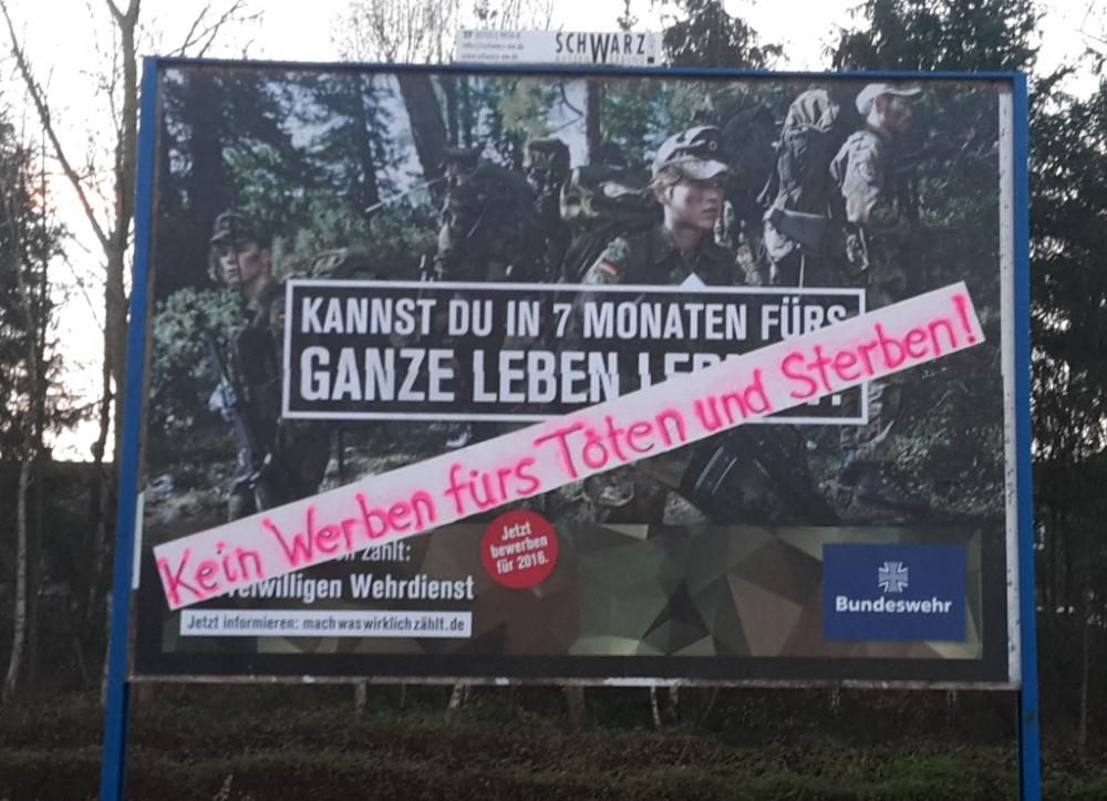 Kein Werben fürs Töten und Sterben!