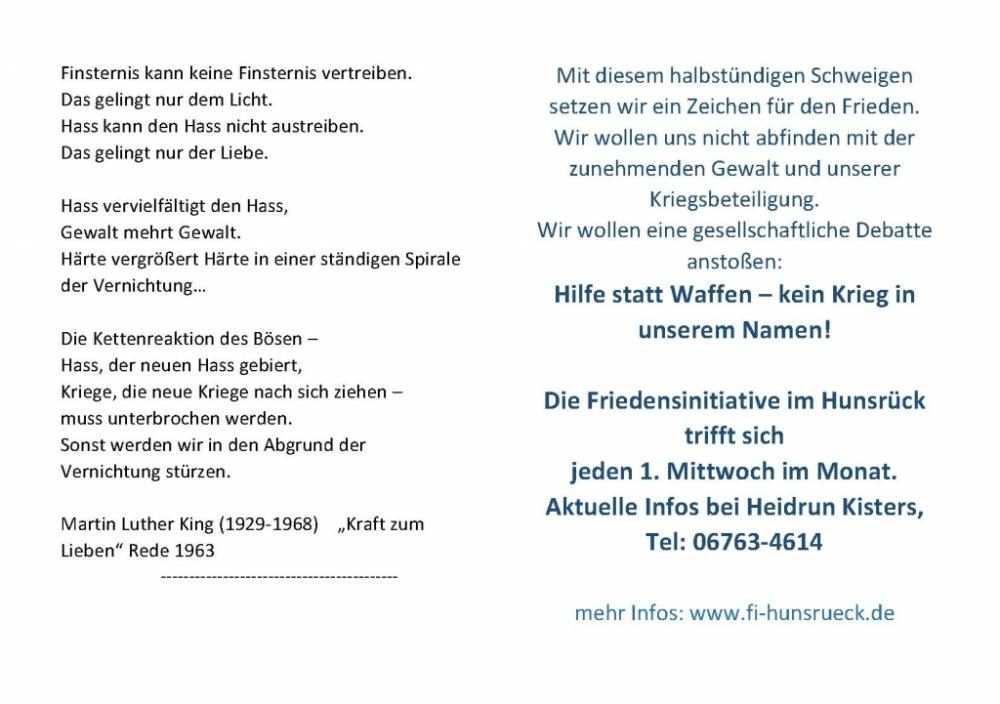 Schweigen für den Frieden