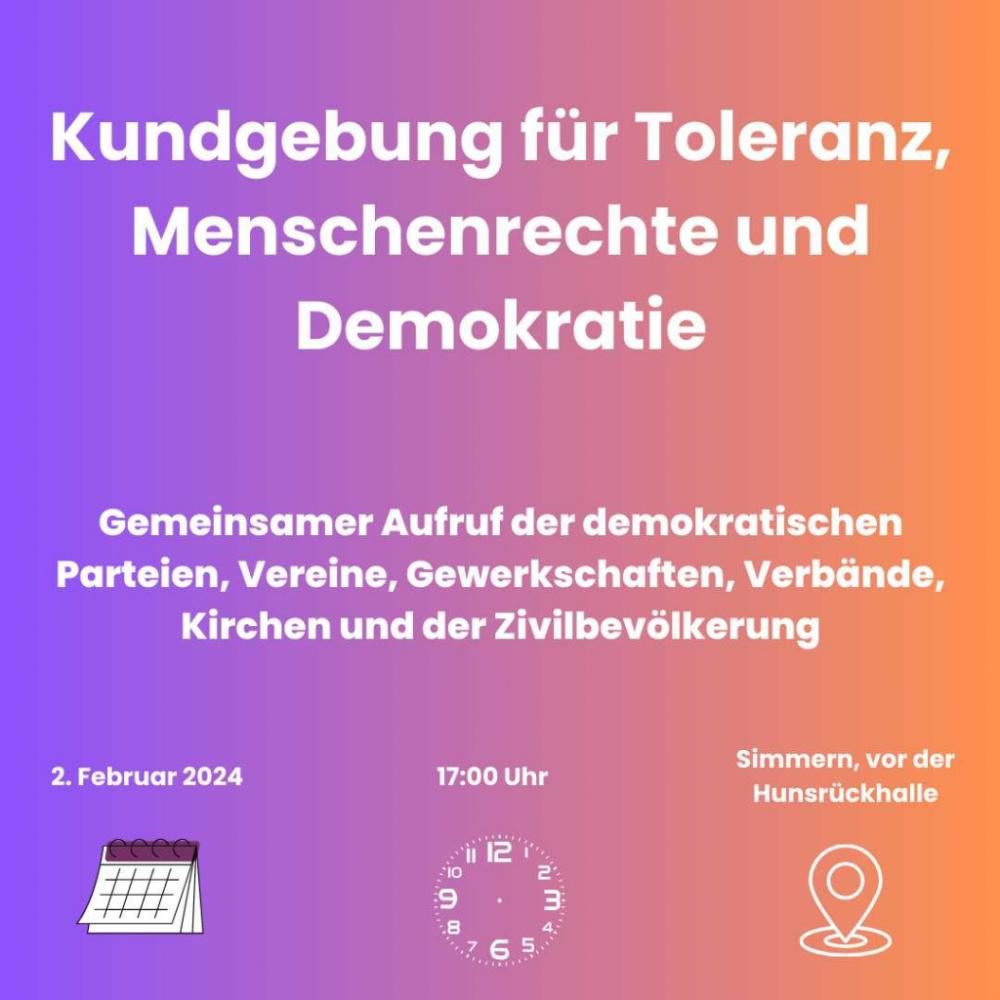 Kundgebung für Toleranz, Menschenrechte und Demokratie