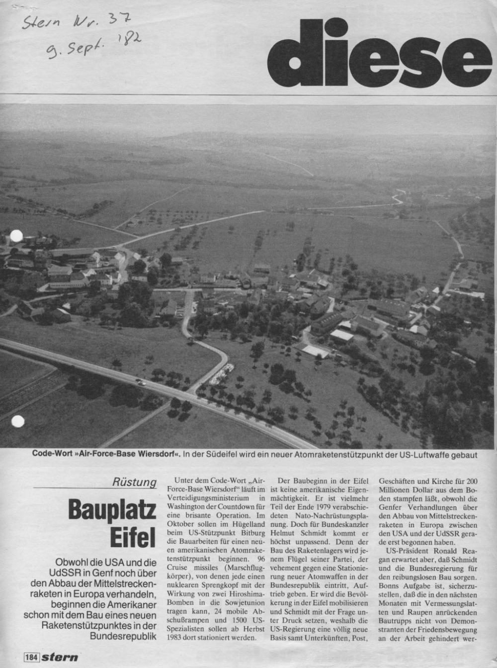 Ursprünglich wurde noch über die Eifel als Stationierungsort spekuliert. Artikel anzeigen: