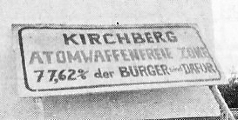 Kirchberg, atomwaffenfreie Zone - Kampagne 1983